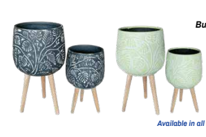 Bunge Pattern Tripod Planters – Set of 2