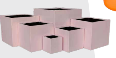 Eco Square Fibreglass Colored Planter Set