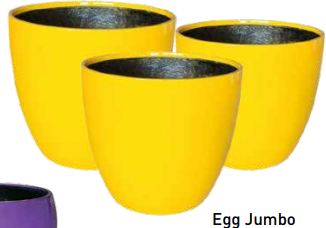 Egg Jumbo Fibreglass Colored Planter Set of 3