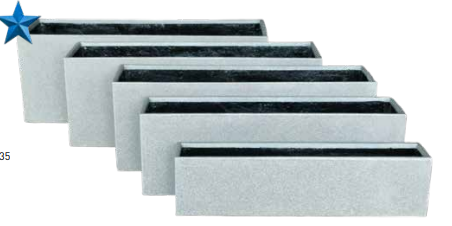Rectangle XL Fibreglass Colored Planter Set of 5