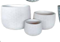 Fan Pots Solid White – Set of 3